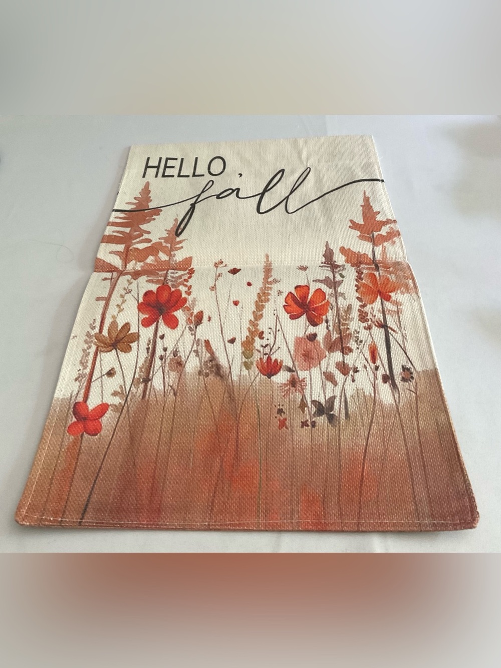 Hello Fall Floral Garden Flag